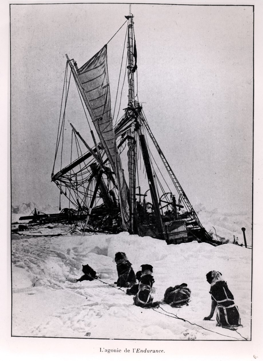 De Agonie van de Endurance, van de Expeditie naar de Zuidpool door Ernest Shackleton (1874-1922) 1914-1917 door French Photographer