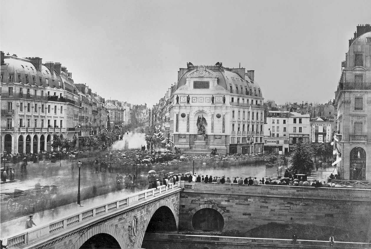 De Inhuldiging van de Fontaine Saint-Michel, 1860 door French Photographer