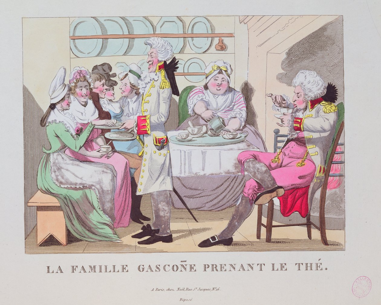 Een Familie uit Gascogne die Thee Drinkt, 1815 door French School