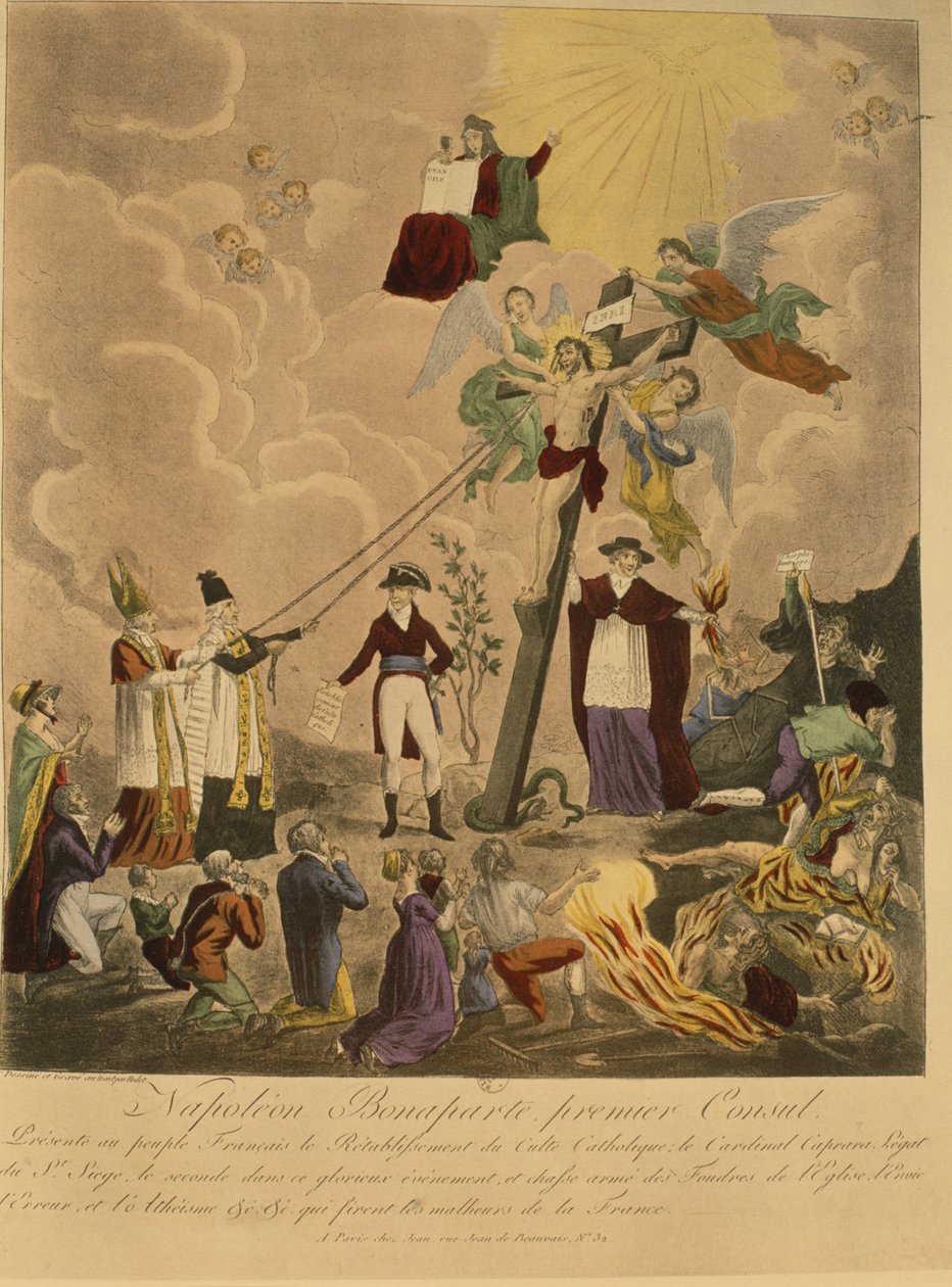 Allegorie van het herstel van de katholieke religie in Frankrijk in 1802 onder Napoleon Bonaparte als Eerste Consul door French School