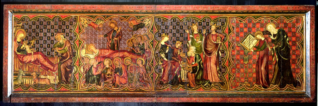 Altaarfront met het leven van de Maagd, c.1300 door French School