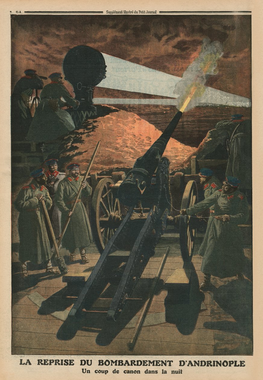 Bombardement op Andrinople opnieuw, achteromslag illustratie uit 