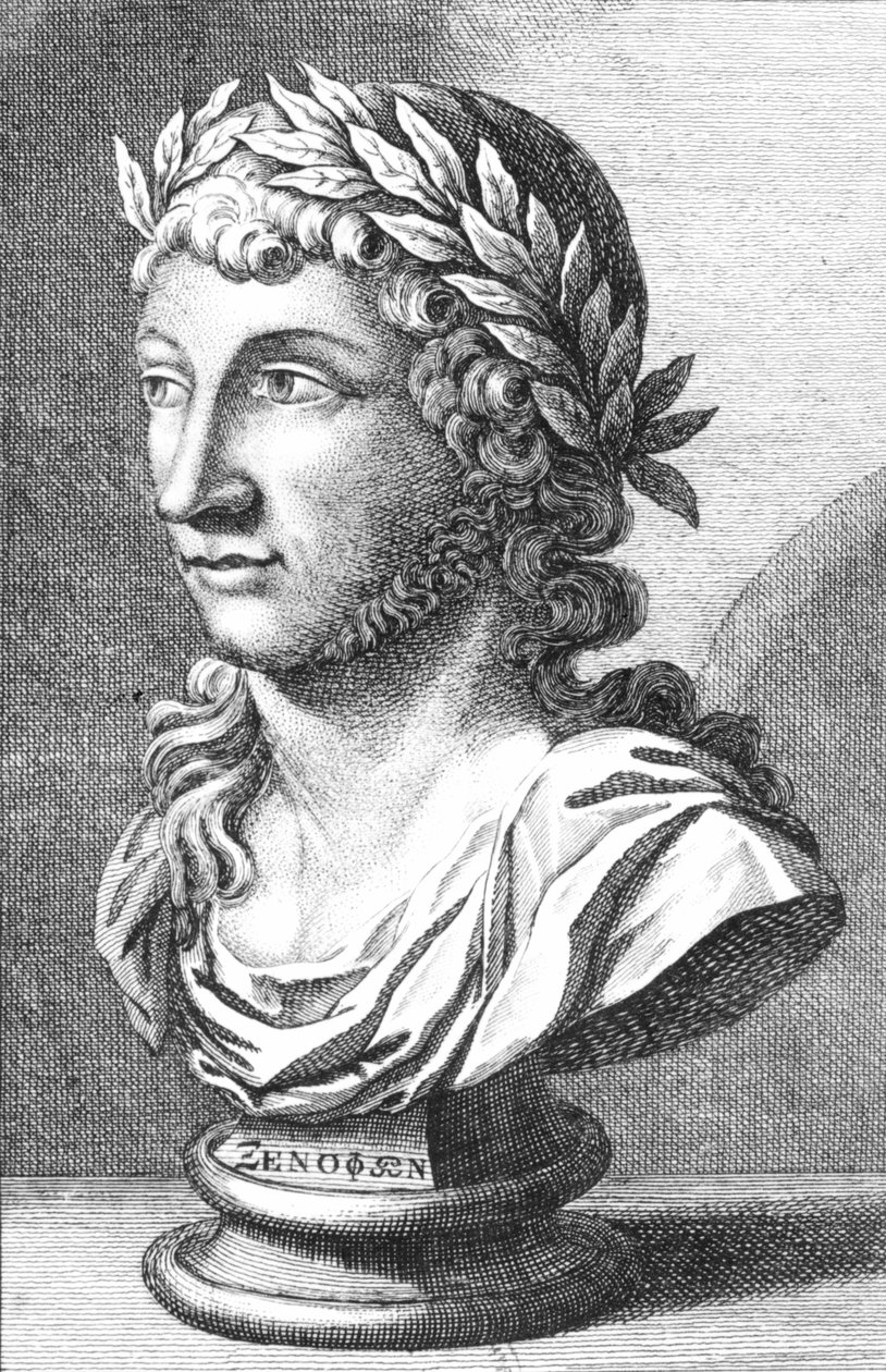 Buste van Xenophanes (c.560-c.478 v.Chr.) door French School