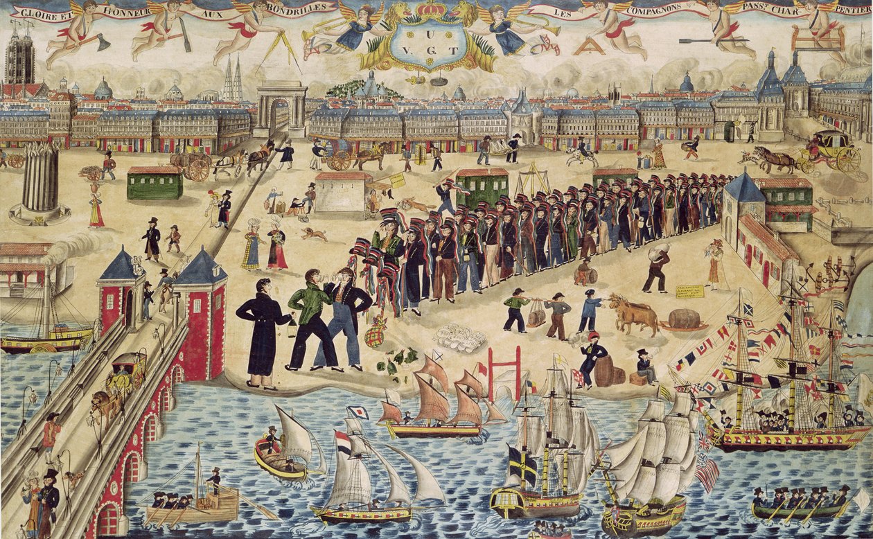 Timmermansleerlingen aan het einde van hun tour, 1826 door French School