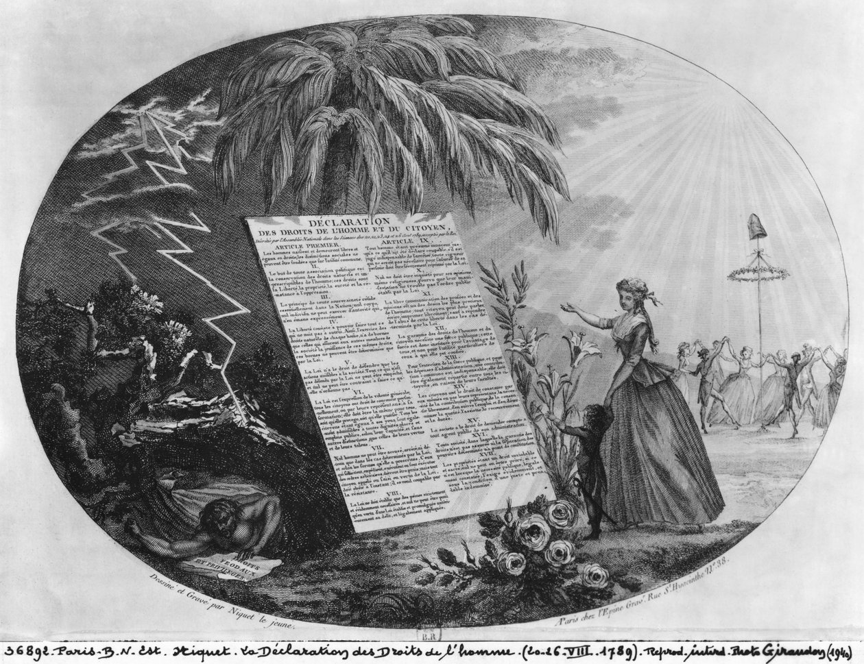 Verklaring van de Rechten van de Mens, 20-26 juli 1789 door French School