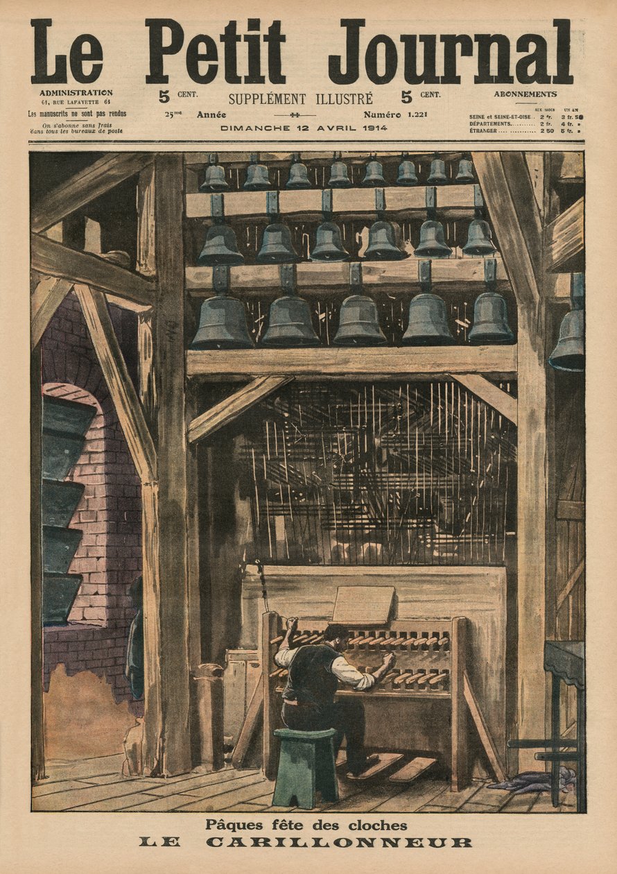 Pasen, de klokkenluider, voorpagina illustratie uit 