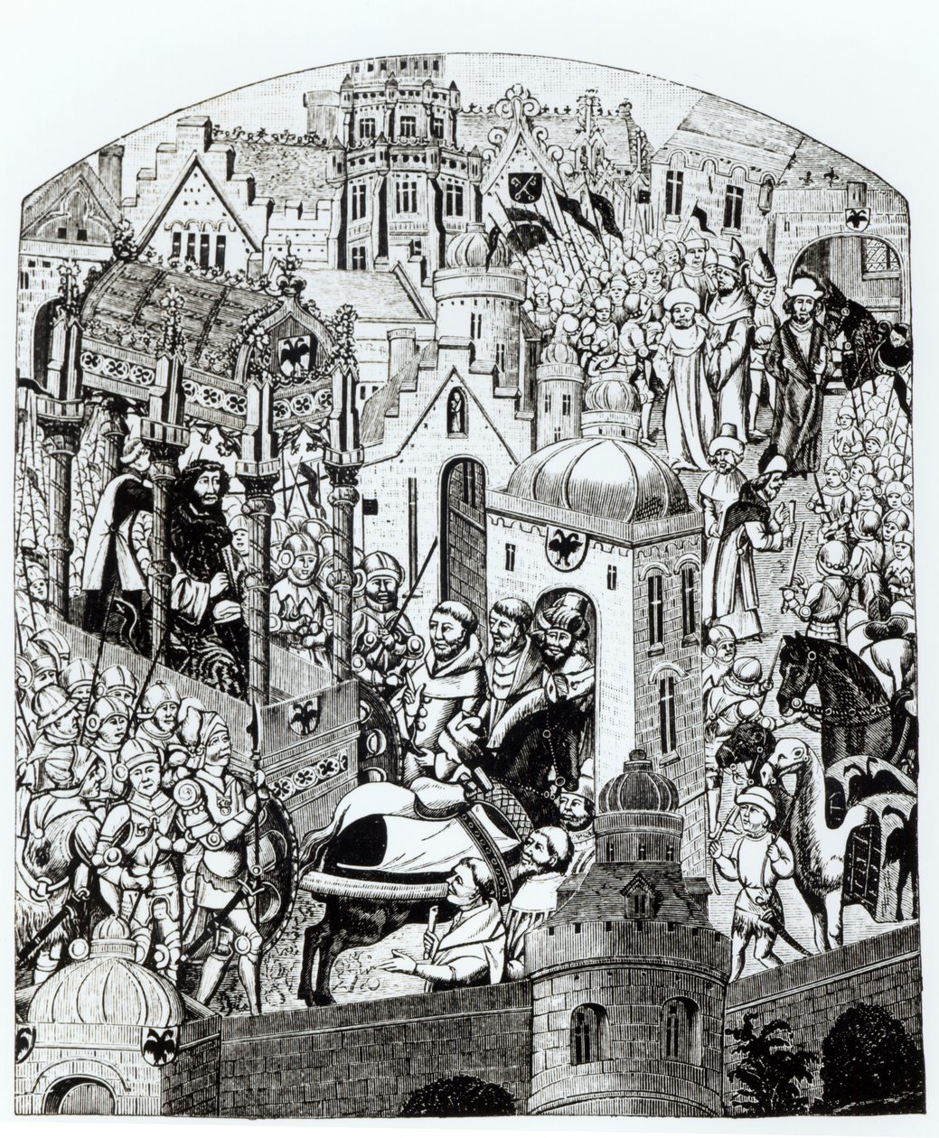 Facsimile van de kroning van Karel de Grote in de stad Jeruzalem uit de 