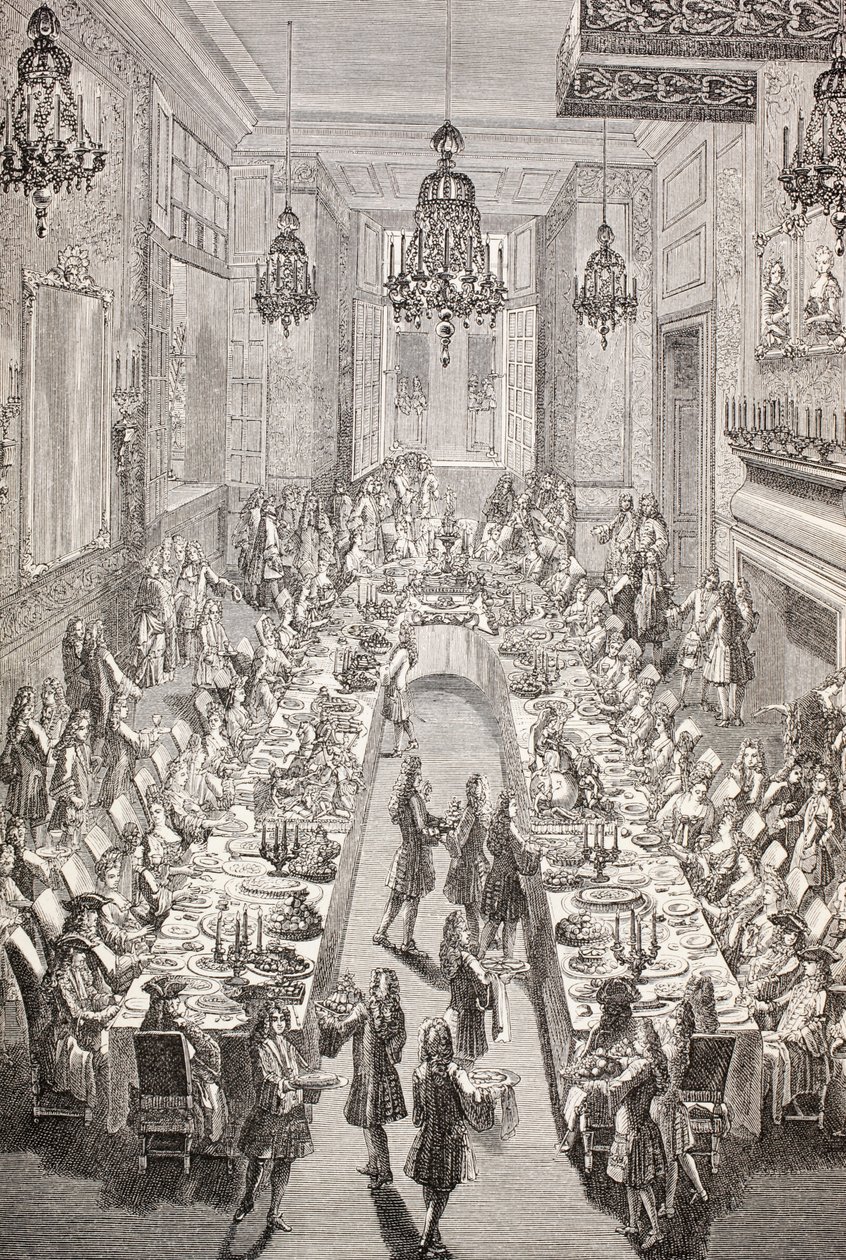 Feest gegeven voor de Spaanse ambassadeur in Frankrijk in Parijs in 1707, 1875 door French School