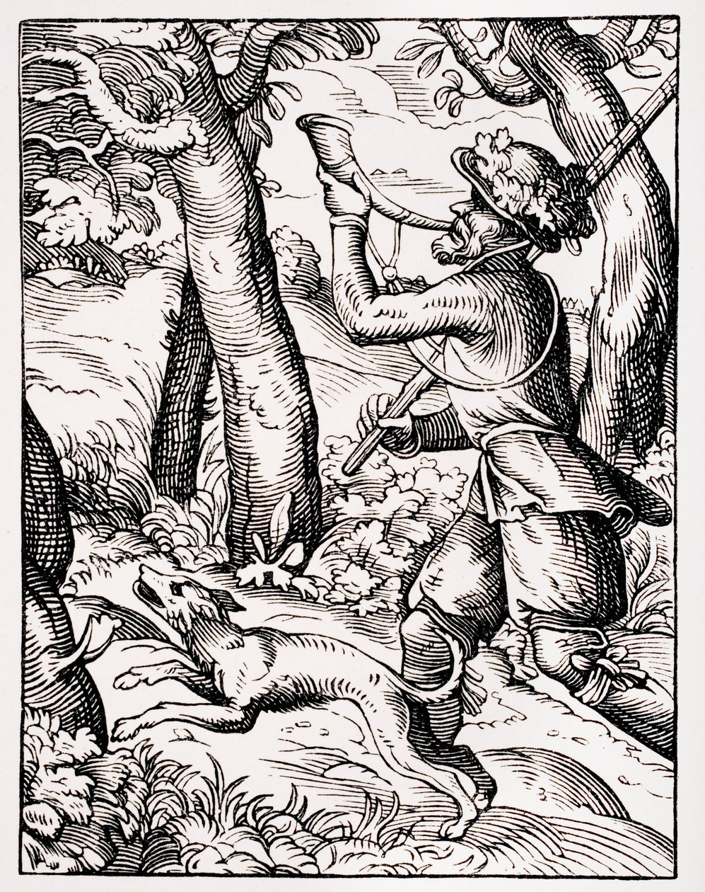Duitse sportman, naar een gravure van Jost Amman (1539-91) uit 