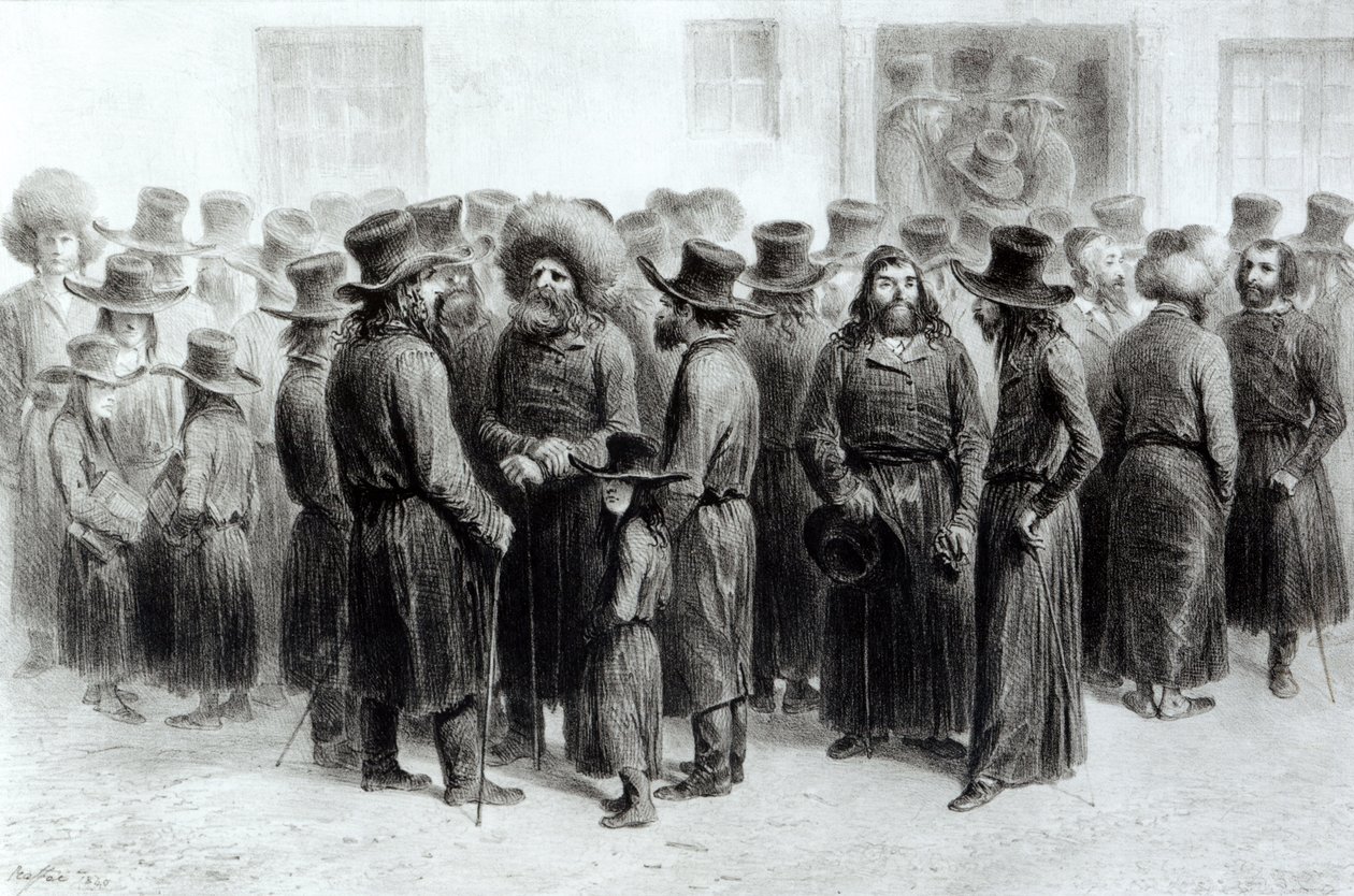 Joodse handelaren en kooplieden, gedrukt door Auguste Bry door French School