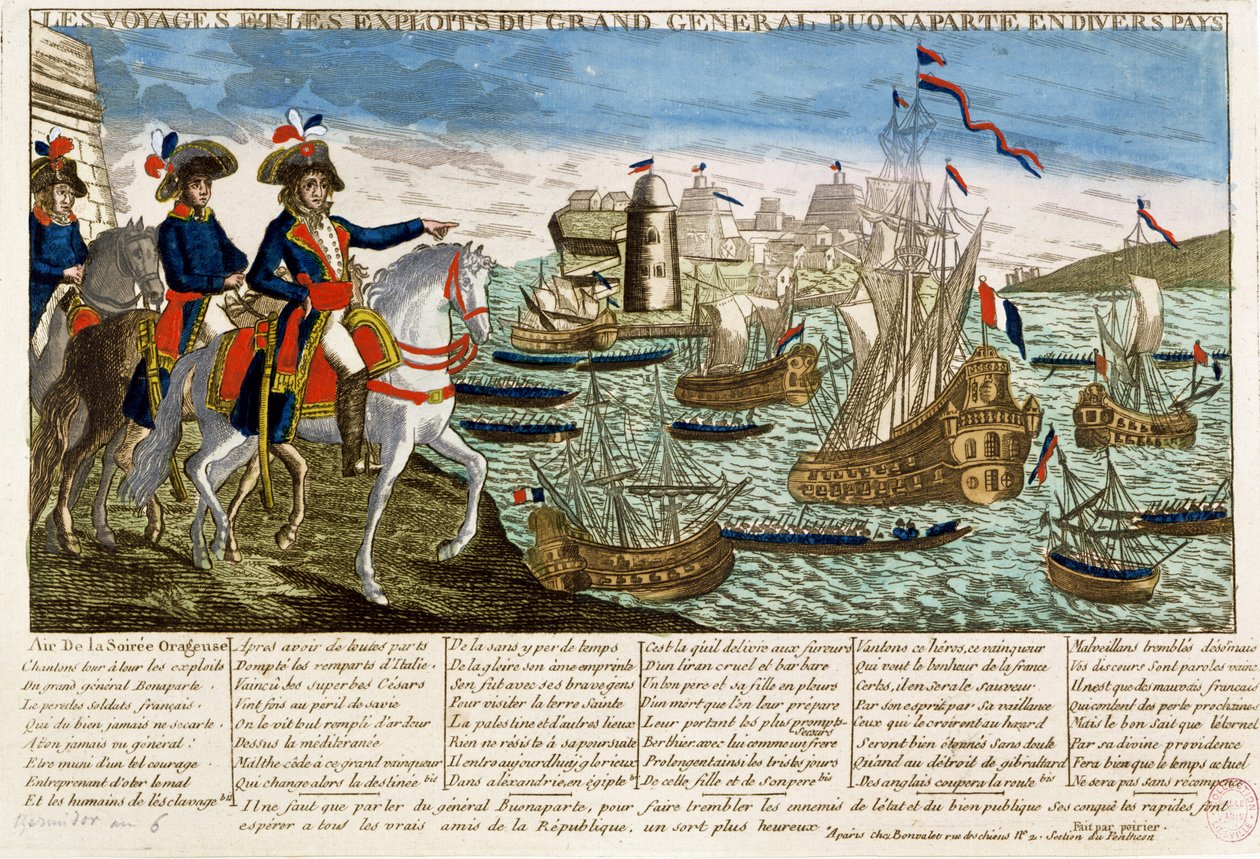 Reizen en exploits van generaal Bonaparte (1769-1821) 1798 door French School