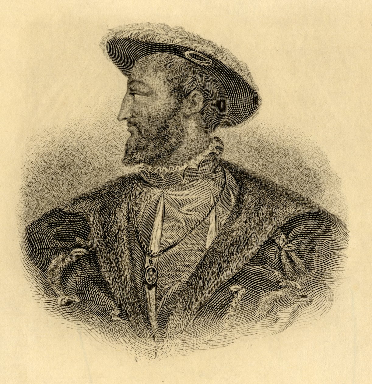 Koning Francois I (1494-1547) door French School