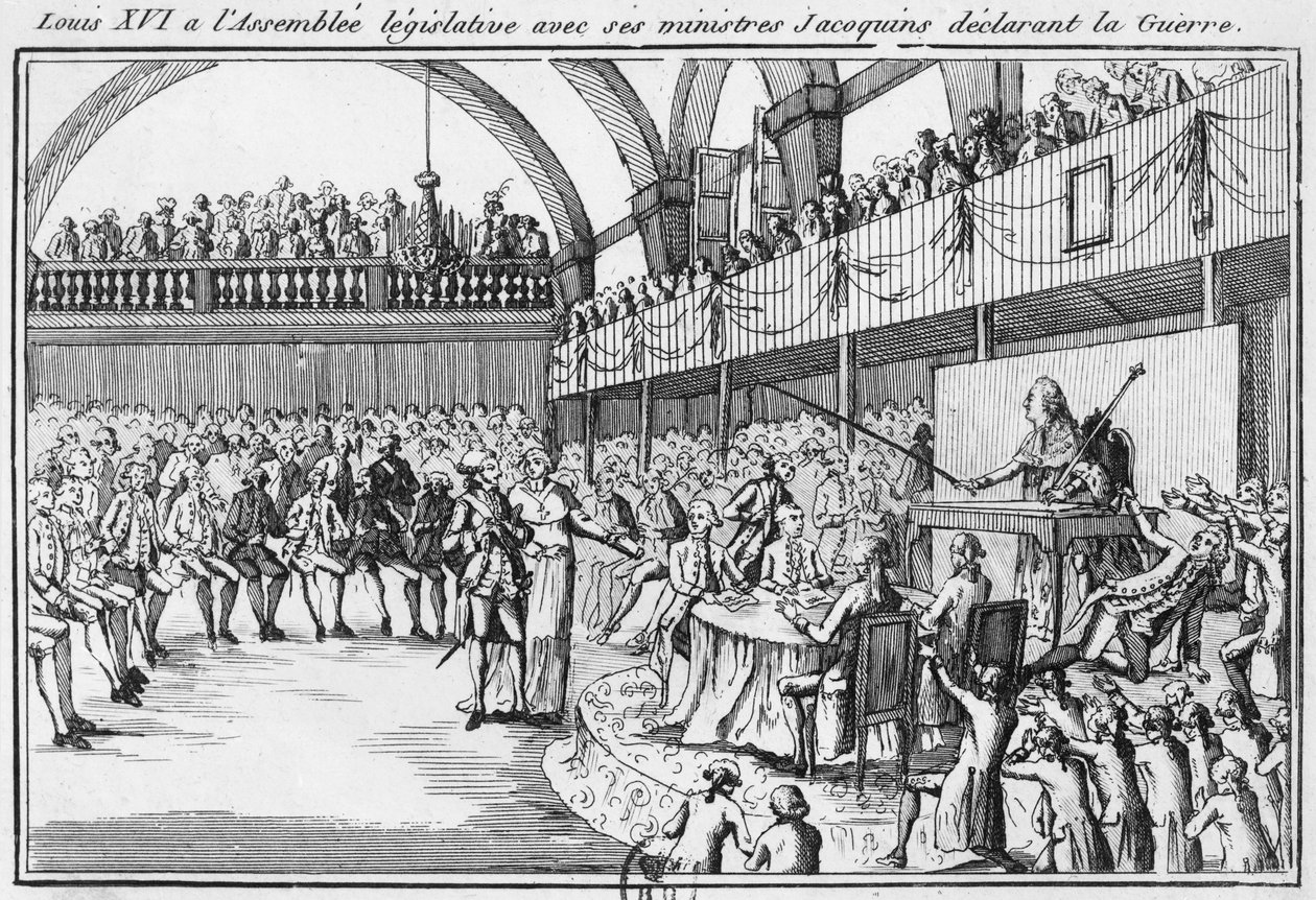 Lodewijk XVI verklaart de oorlog aan Oostenrijk op 20 april 1792 door French School