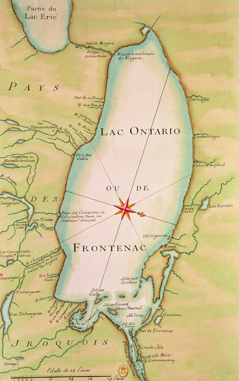 Kaart van Lake Ontario door French School