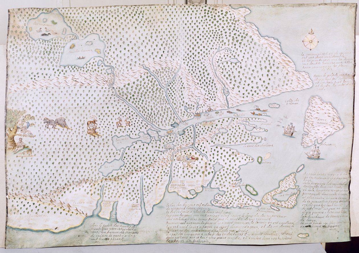 Kaart van de St. Lawrence Estuarium door French School