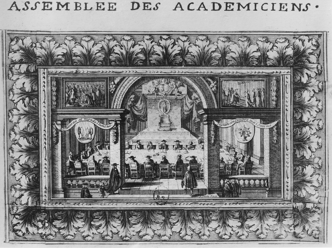 Bijeenkomst in de Académie Française in 1635 door French School