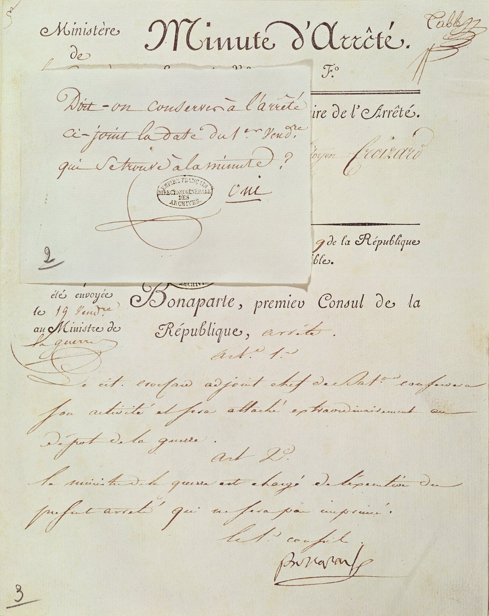 Officieel document ondertekend door Napoleon I (1769-1821) 1 Vendemiaire An 9 (23 september 1800) door French School
