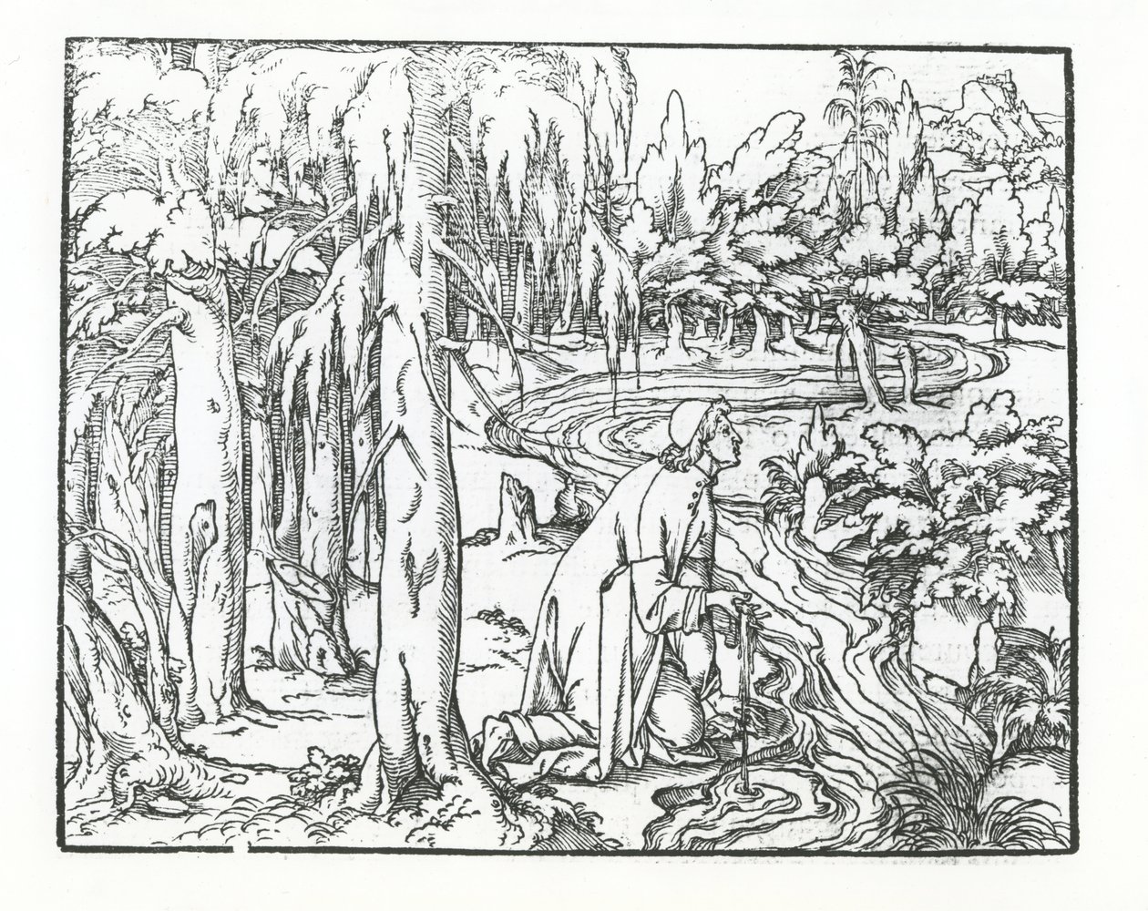 Pagina uit Discours du Songe de Poliphile, door Francesco Colonna, 1546 door French School