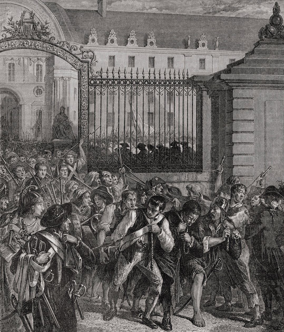 Plundering van het Invalides Wapenarsenaal, 14 juli 1789 door French School