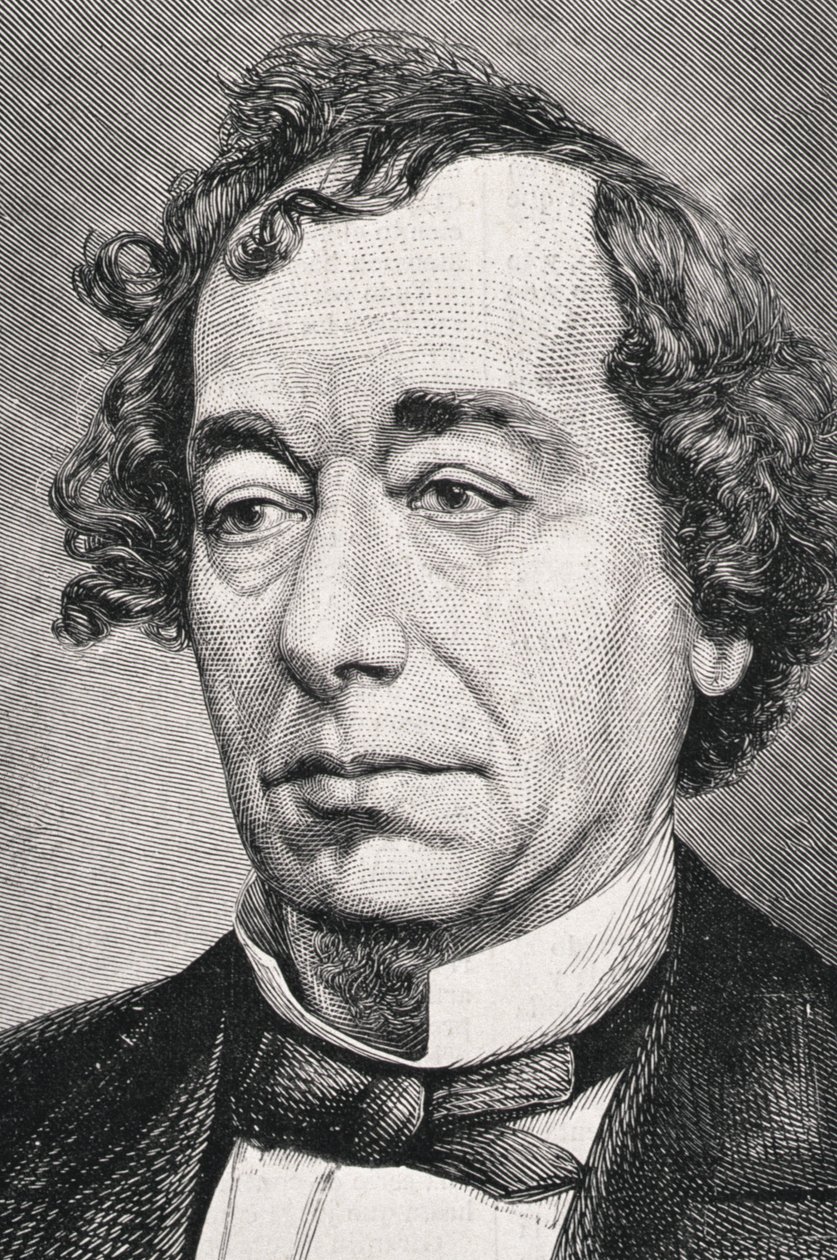Portret van Benjamin Disraeli, 1e graaf van Beaconsfield (1804-81) door French School