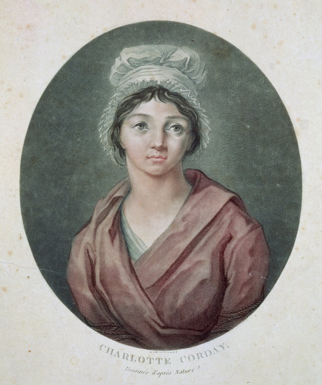 Portret van Charlotte Corday (1768-93) na 1793 door French School