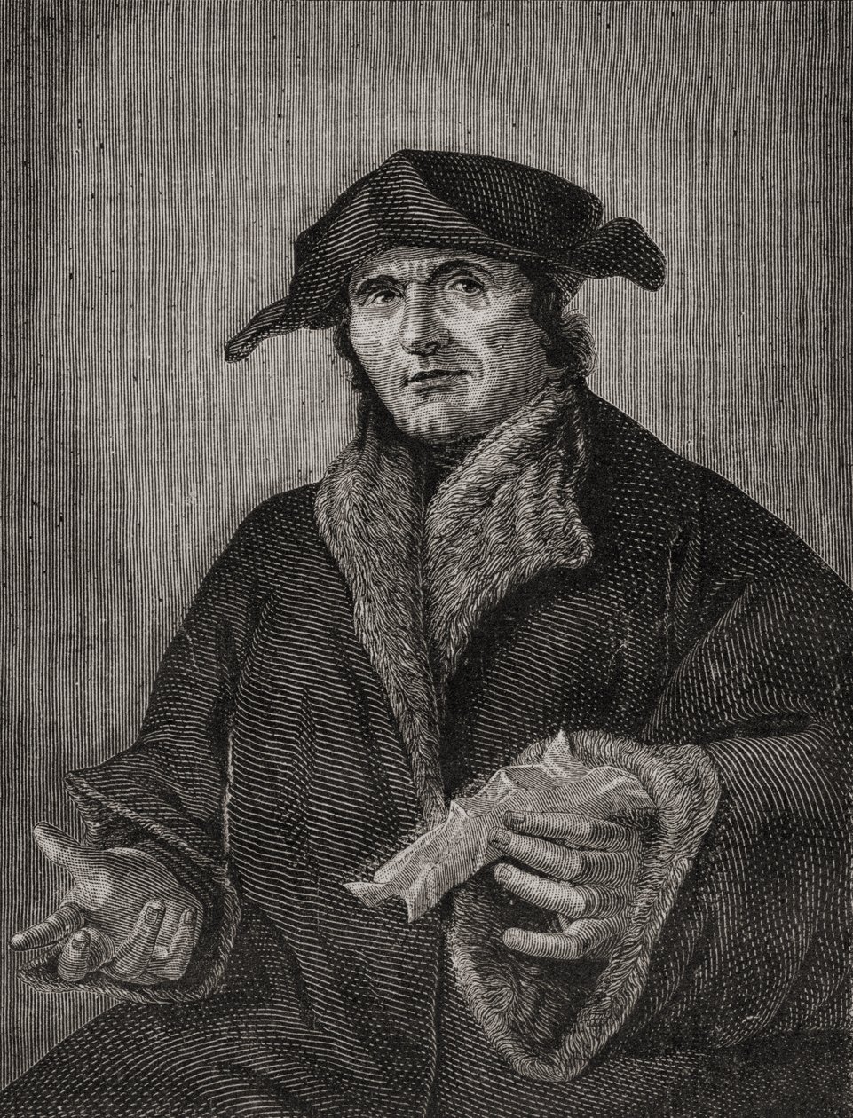 Portret van John Calvin (1509-64) Franse theoloog en hervormer door French School