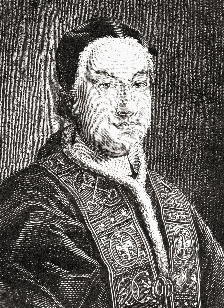 Portret van Pius VI (Giovanni Angelo Braschi) Paus vanaf 1775 door French School
