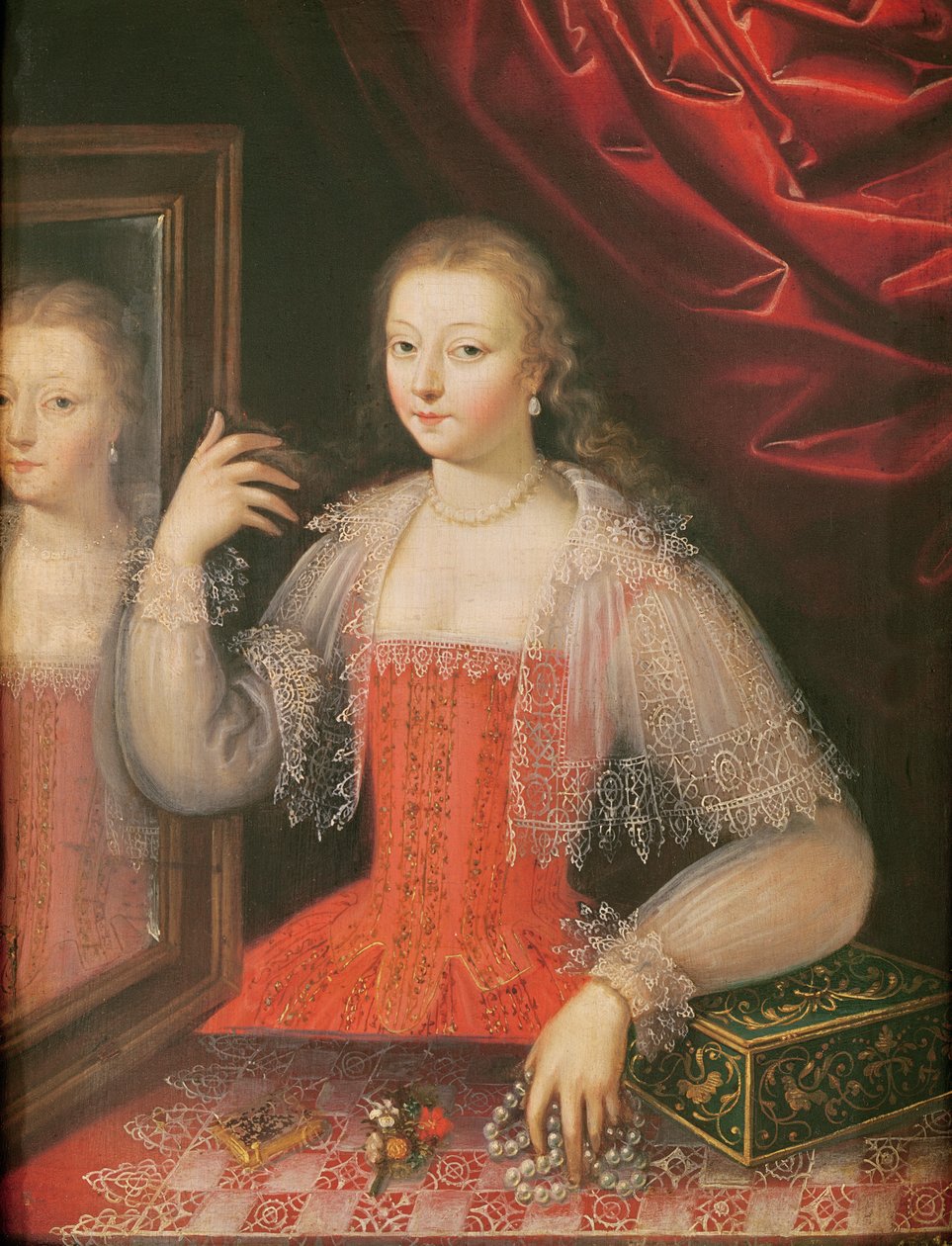 Portret van een vrouw door French School
