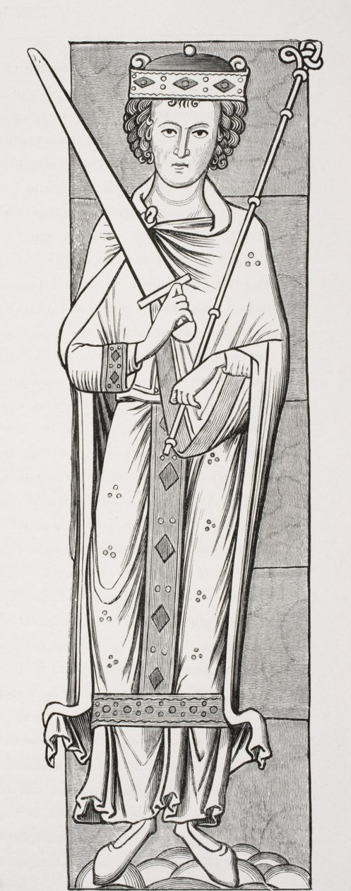 Koninklijk kostuum, naar een miniatuur in een 12e-eeuws manuscript, uit 