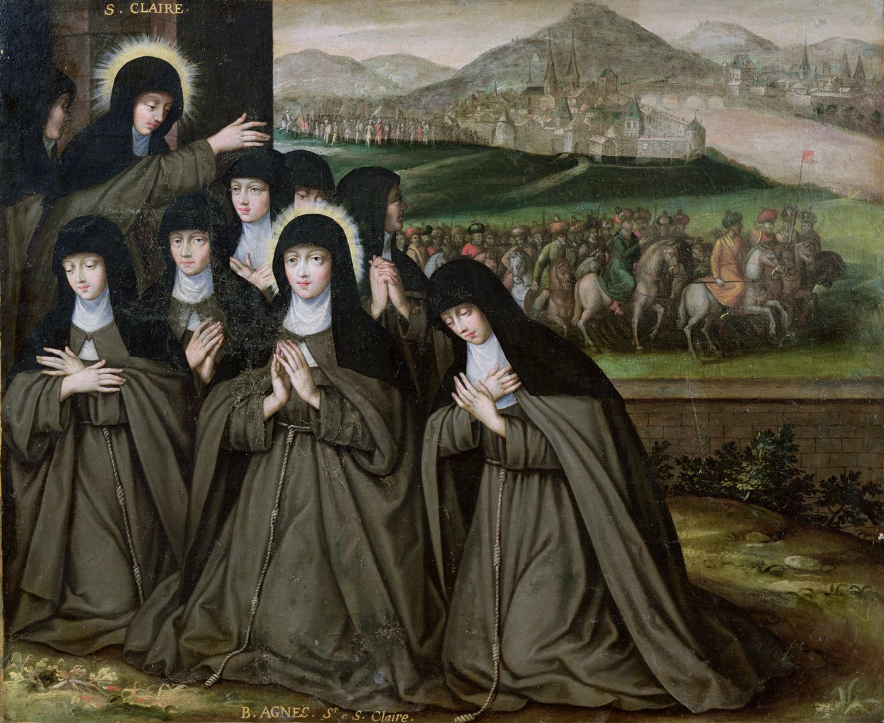 St. Claire met haar Zuster, Agnes en Nonnen door French School