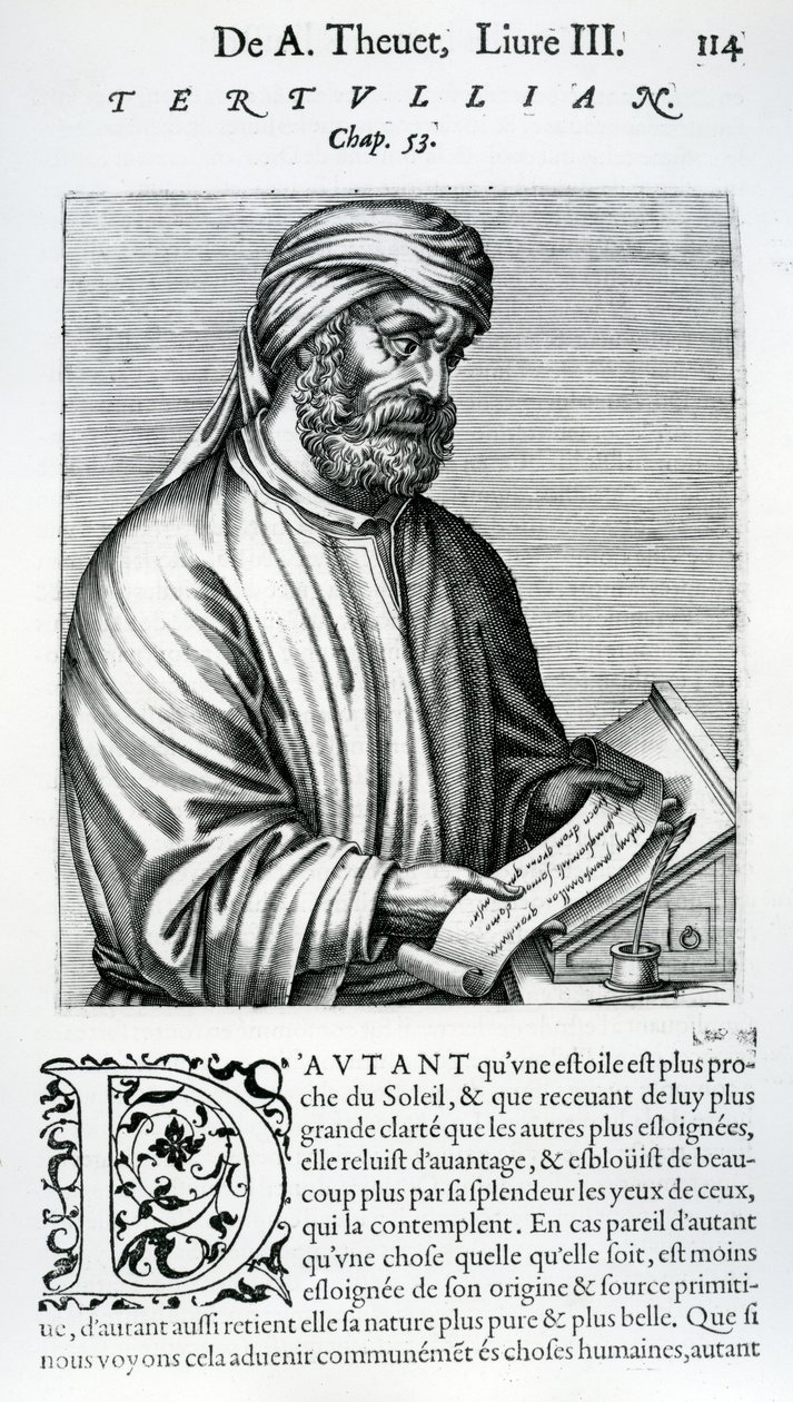 Tertullianus, illustratie uit Andre Thevet