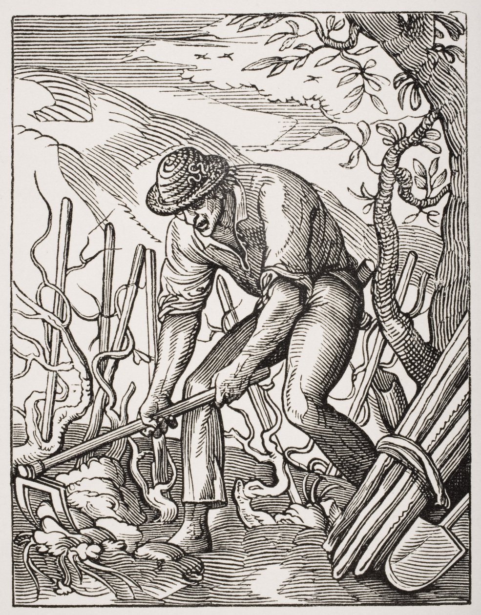 De wijnboer, naar een gravure van Jost Amman (1539-91) uit 
