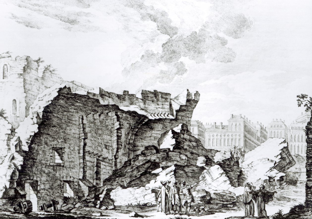 Toren van San Roque, Lissabon na de aardbeving van 1755 door French School