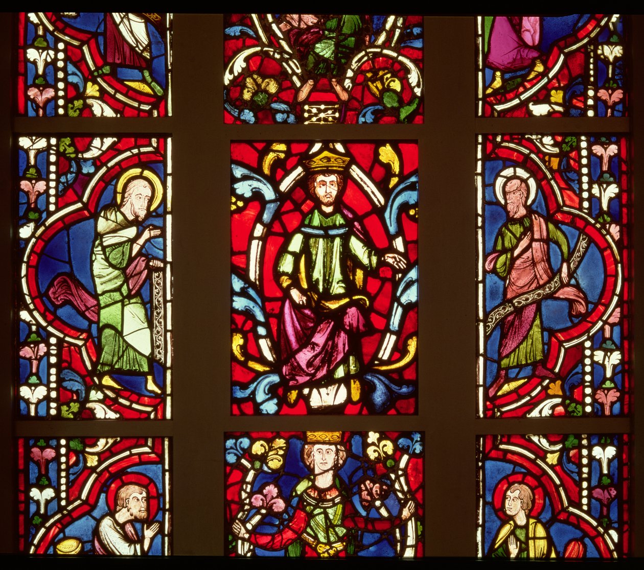 Boom van Jesse, met de profeten en de drie koningen, Frans, ca. 1250 door French School