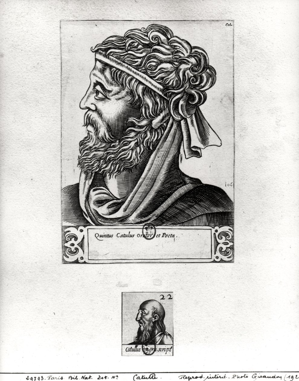 Twee portretten van Catullus (c.84-c.54 v.Chr.) door French School