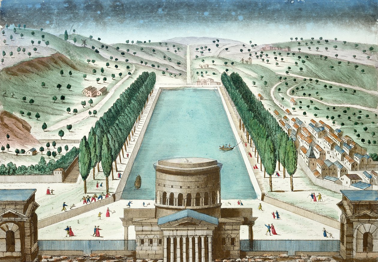 Uitzicht op de Barrière Saint-Martin en het bassin van het Canal de l