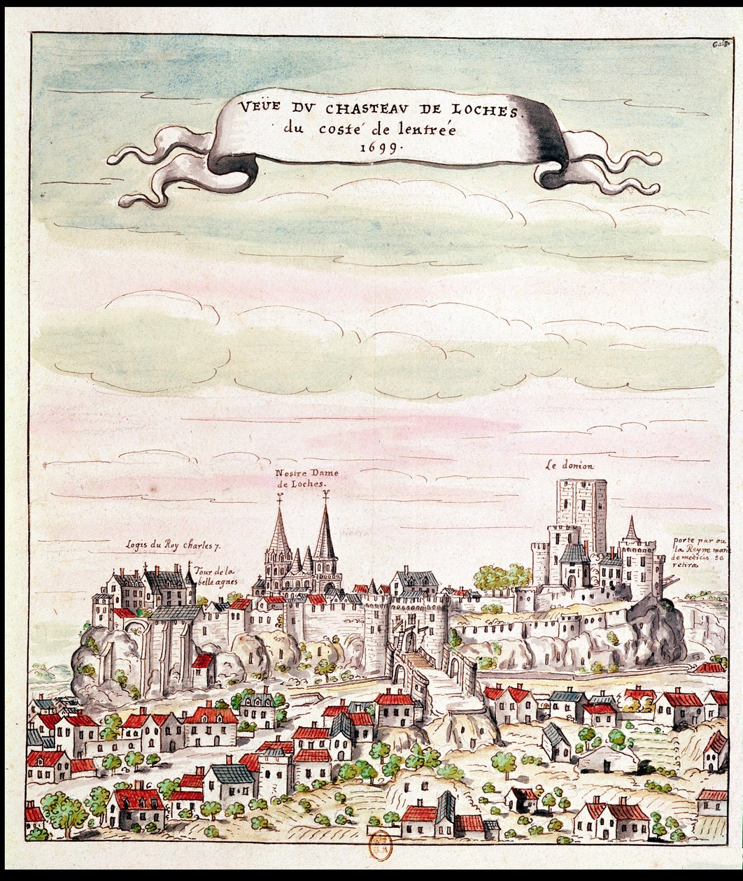 Uitzicht op het Kasteel van Loches, 1699 door French School