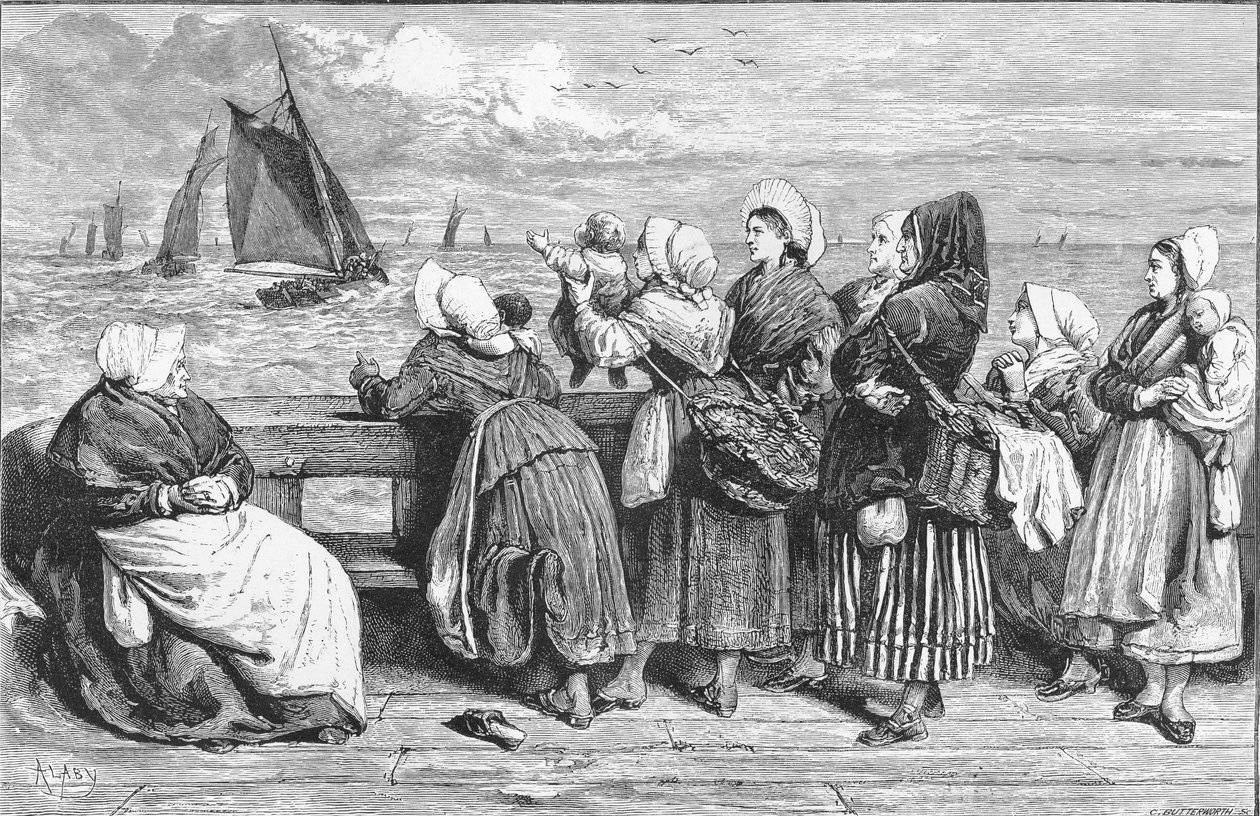 Wachten op de boten, geschetst nabij Boulogne, gepubliceerd in 