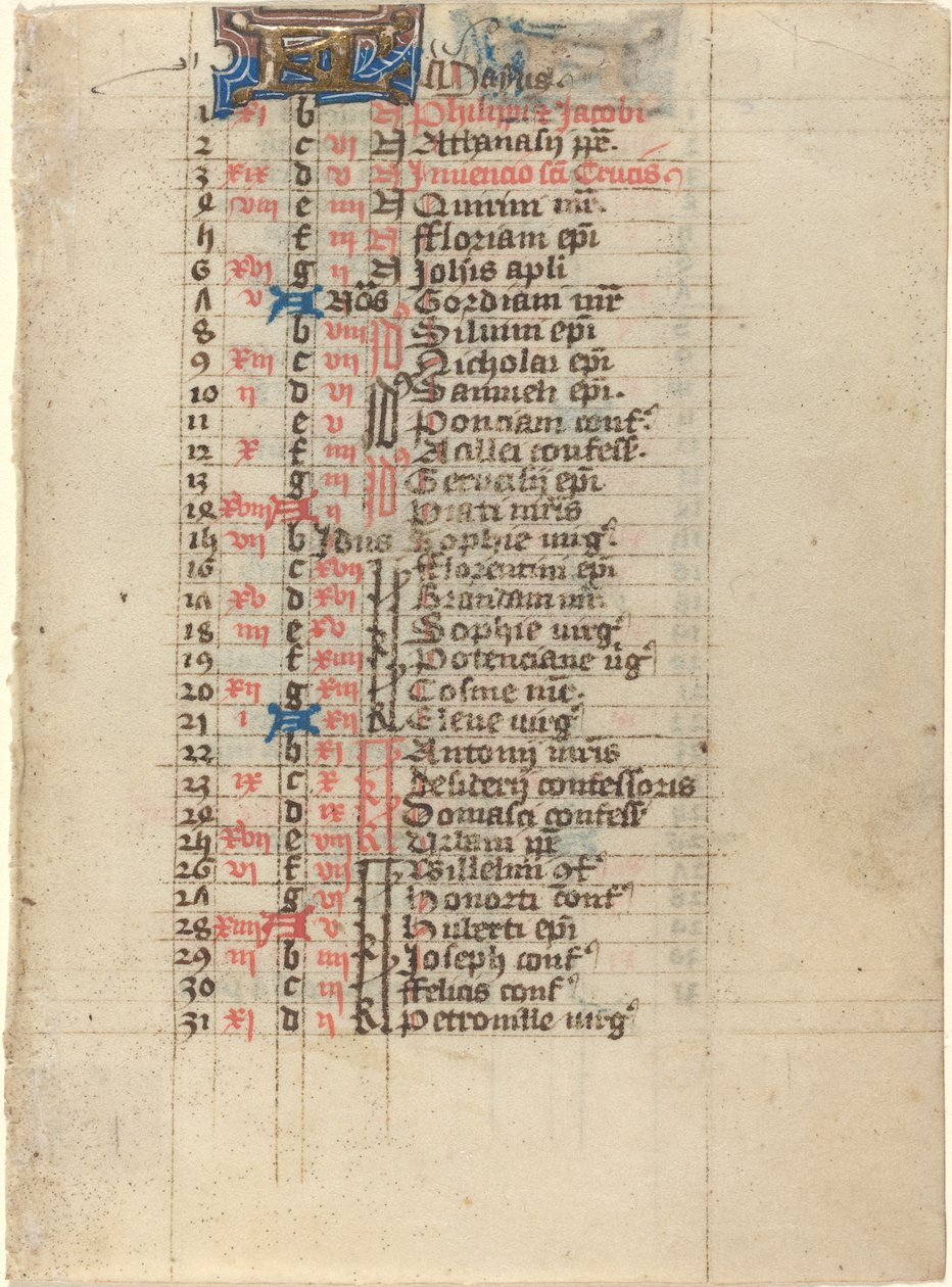 Pagina uit een getijdenboek door French 15th Century