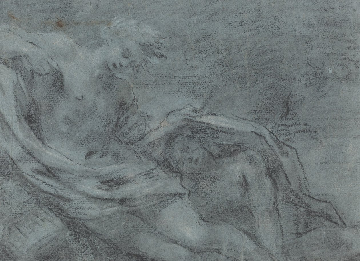 Twee Liggende Figuren [verso] door French 17th Century