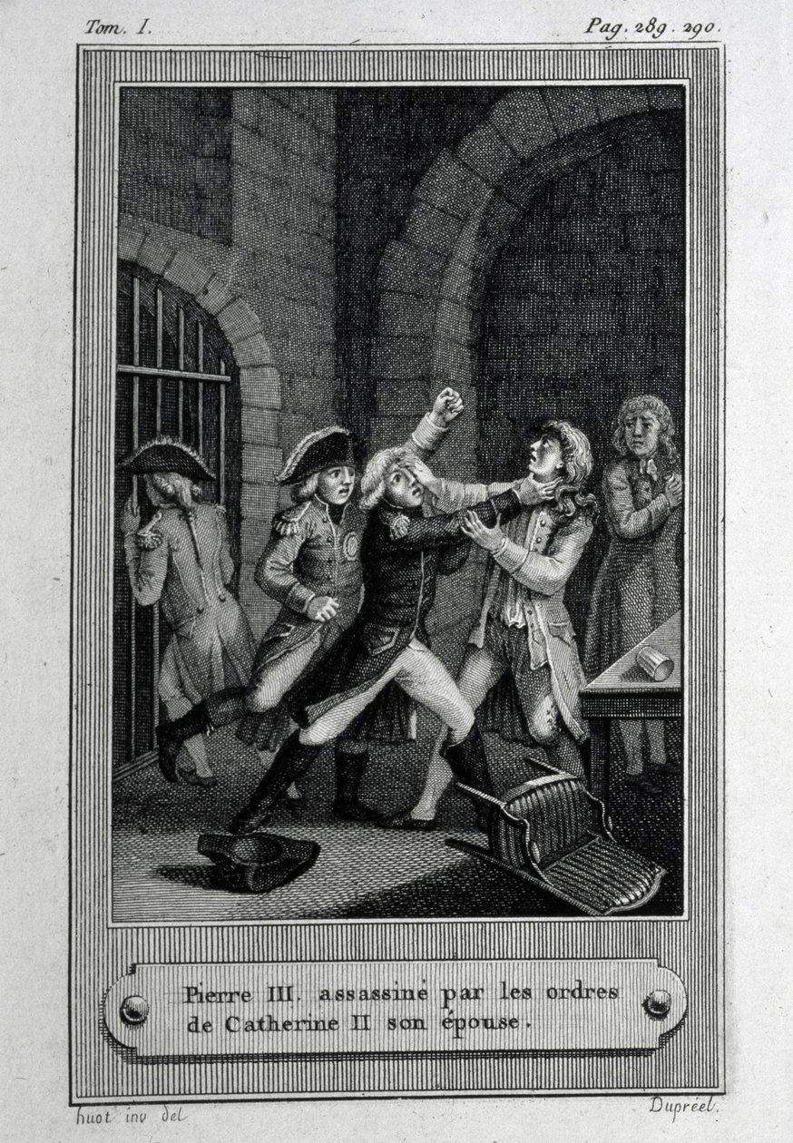 De moord op keizer Peter III Fyodorovich van Rusland op 17 juli 1762 door French Master