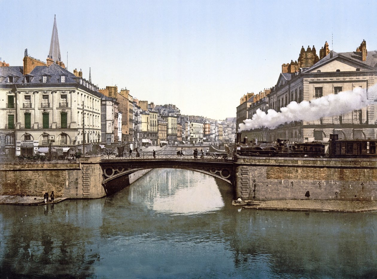 Samenvloeiing van Edre en Loire in Nantes, 1890-1900 door French Photographer