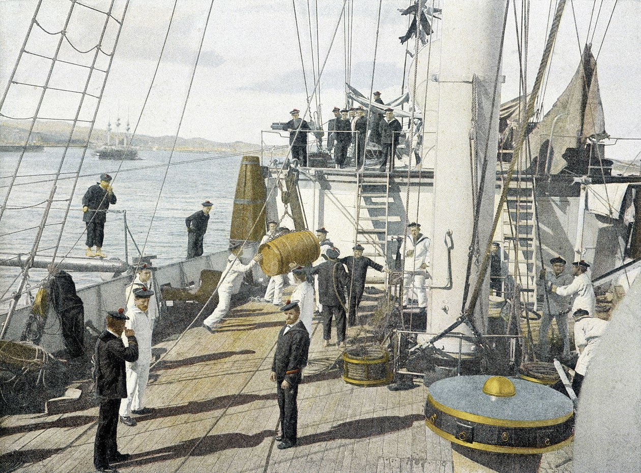 Franse marine, laat 19e eeuw: Het eten - Bibl. des Arts deco. door French Photographer