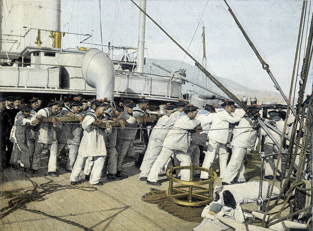 Franse marine, eind negentiende eeuw: eerste priesters - Bibl. des Arts deco. door French Photographer