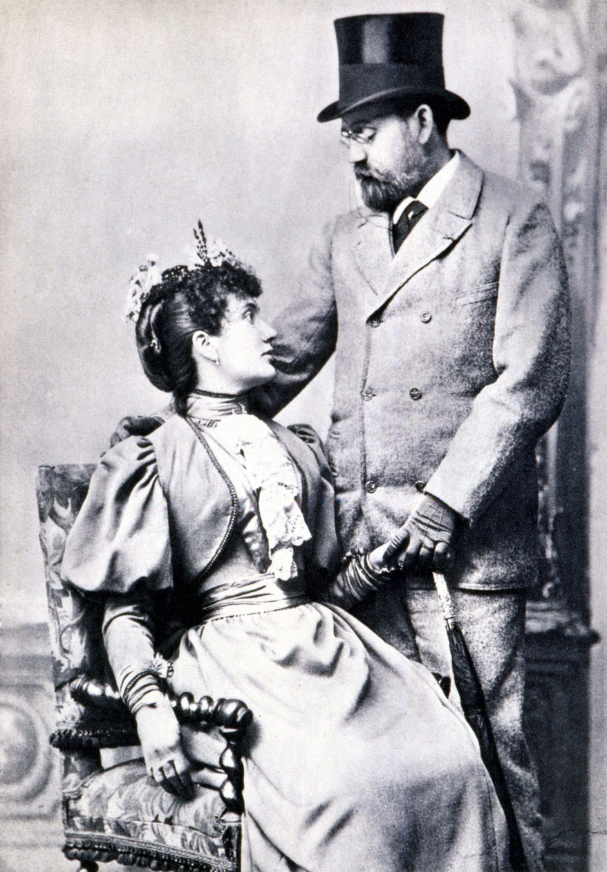 Portret van Emile Zola en Jeanne Rozerot door French Photographer