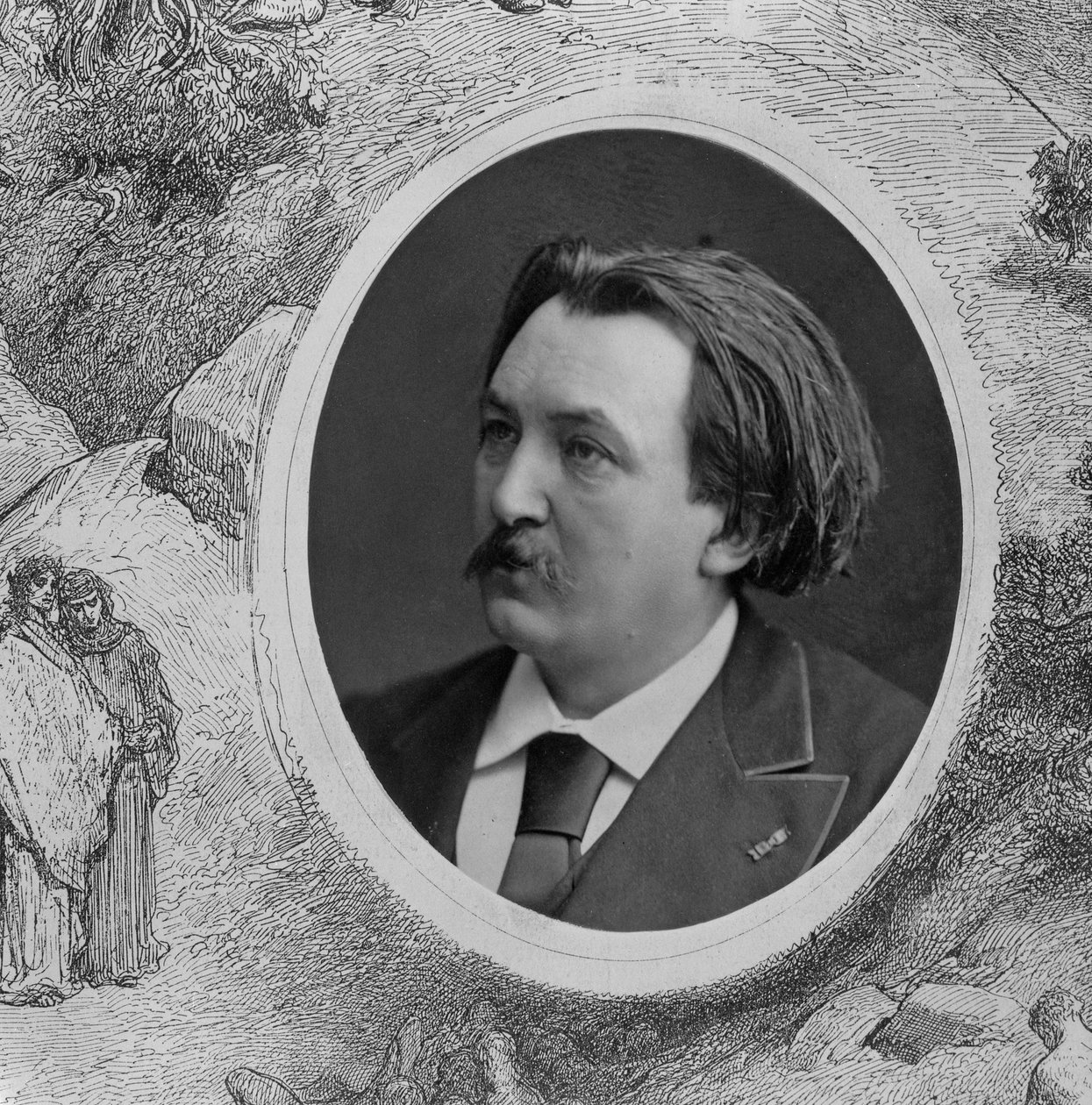 Portret van Gustave Dore (detail) door French Photographer