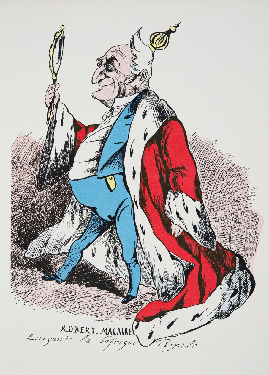 Robert Macaire - probeert de Koninklijke kledij, uit Histoire de la Troisieme Republique, Vol. I, l
