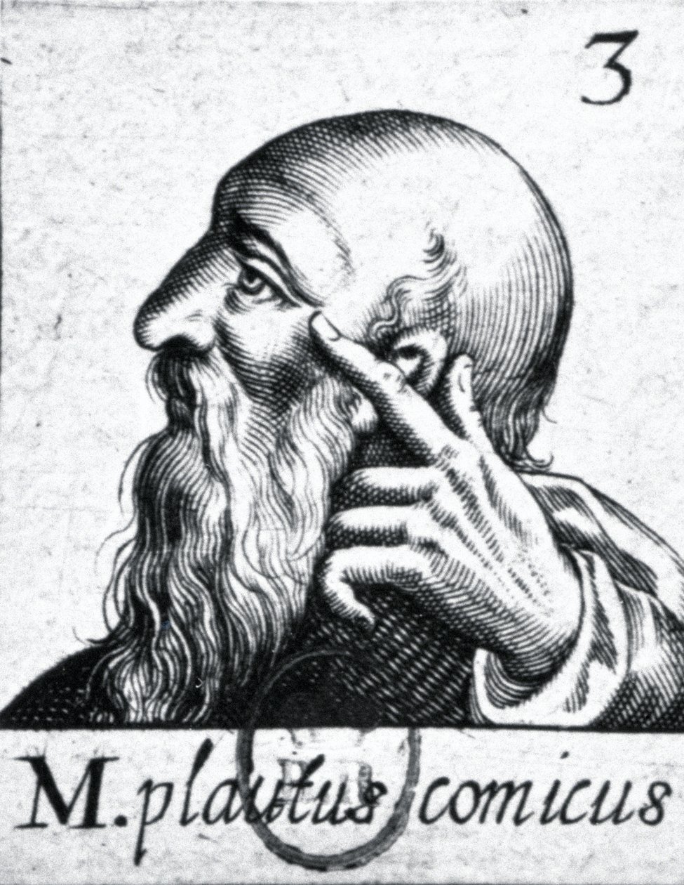 (met de klok mee vanaf links) Portret van Horatius (65-8 v.Chr.); portret van Scipio Aemilianus (Africanus Minor) (185-129 v.Chr.); portret van Plautus (ca. 254-184 v.Chr.) (detail) door French School