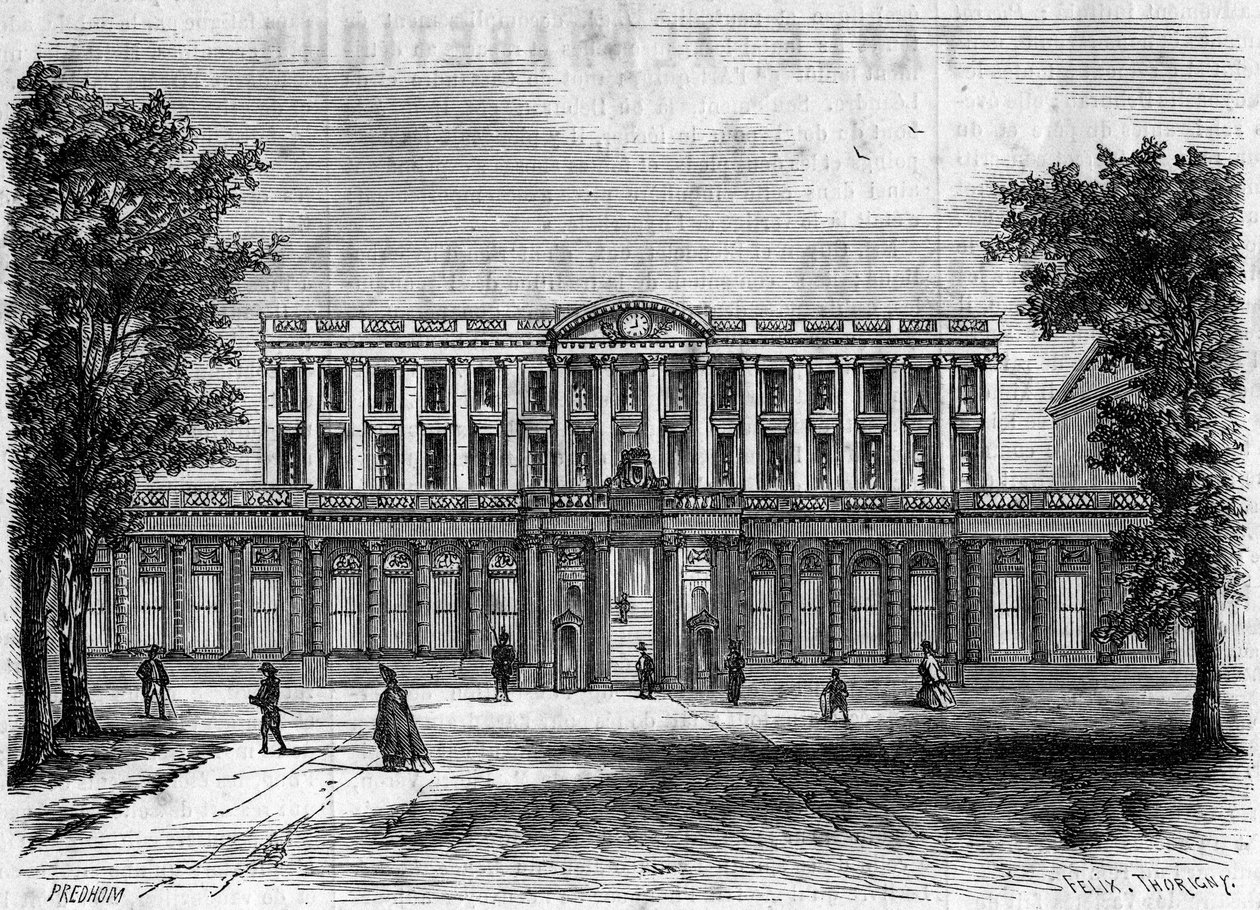 18e-eeuwse architectuur: buitenaanzicht van het stadhuis van Bordeaux, Gironde (33) door French School