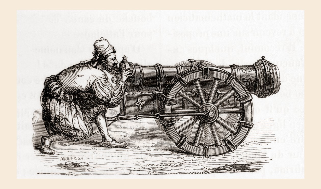 Een 16e-eeuws Duits achterlaadkanon, uit Les Merveilles de la Science, gepubliceerd ca. 1870 door French School